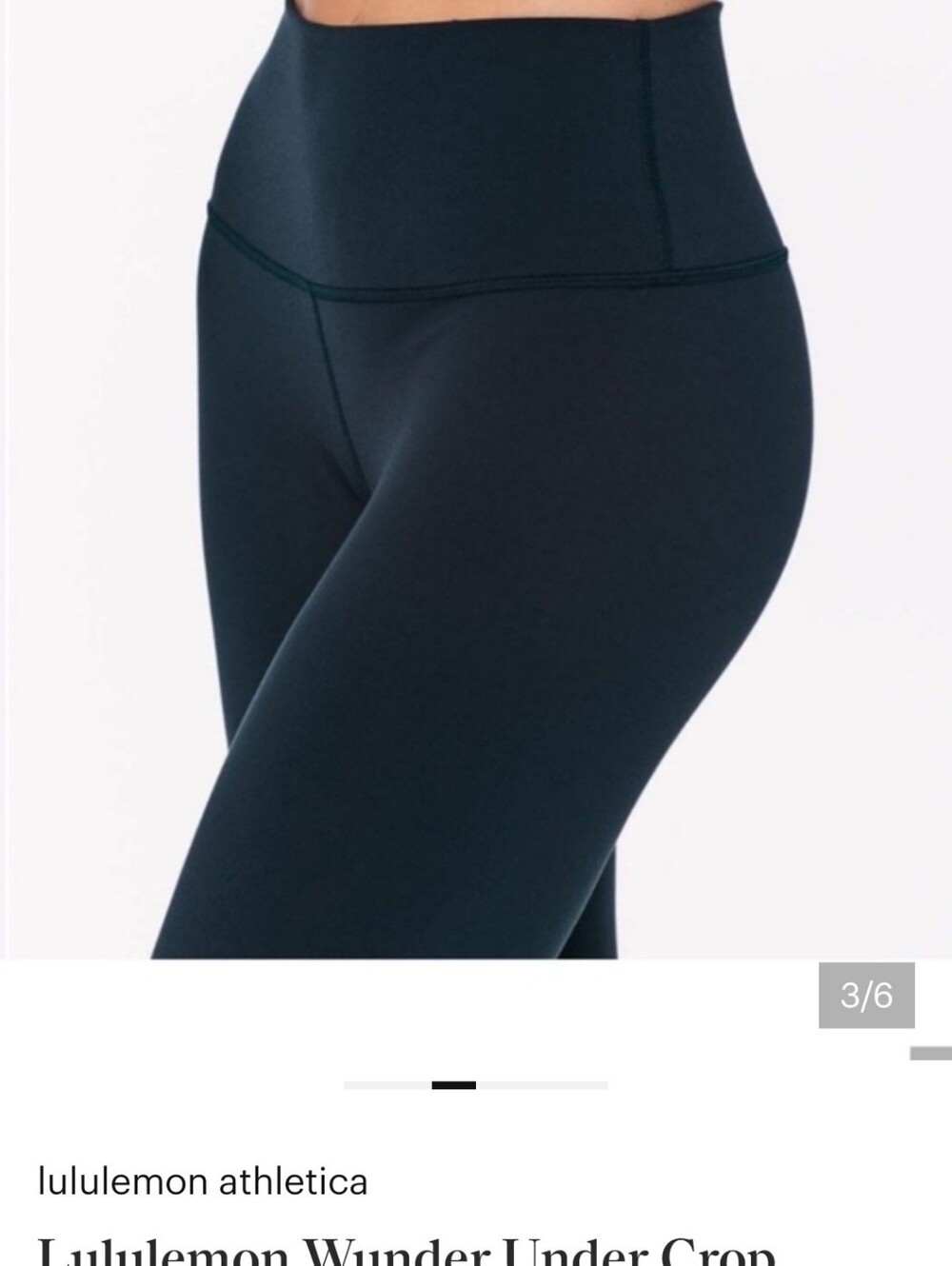 Wunder Under Crop Lululemon Navy Blue